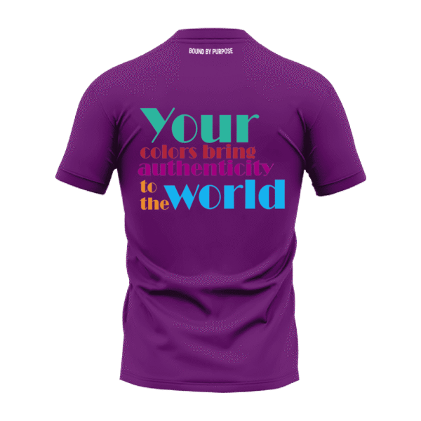 Authenticity in Colors Purple Round Neck T-Shirt