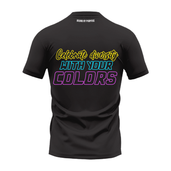 Celebrate Diversity Black Round Neck T-Shirt