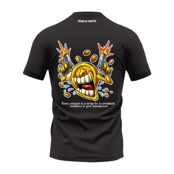 Resilience – "Every Setback is a Setup for a Comeback" Black Round Neck T-Shirt
