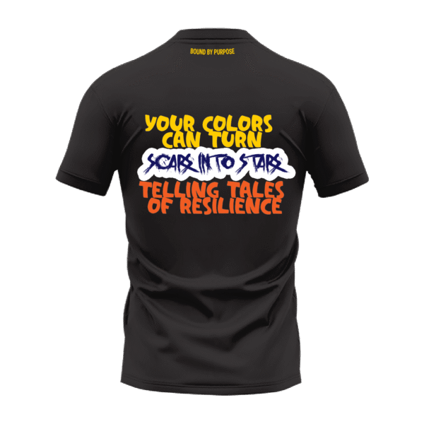 Resilience in Colors – "Your Colors Can Turn Scare into Stars" Black Round Neck T-Shirt