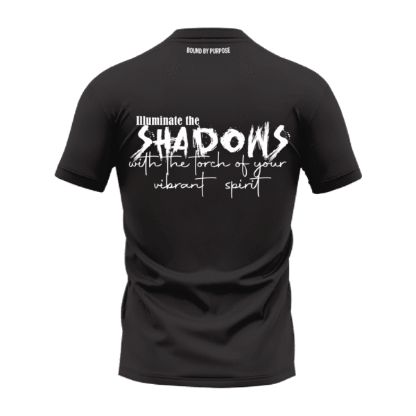 Vibrant Spirit – "Illuminate the Shadows" Black Round Neck T-Shirt
