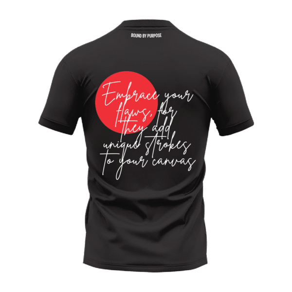 Unique Strokes – "Embrace Your Canvas" Black Round Neck T-Shirt