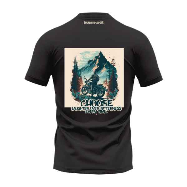 "Choose Laughter" Inspirational Quote Black Round Neck T-shirt