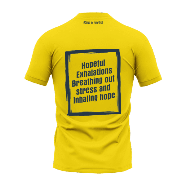 "Hopeful Exhalations" Yellow Round Neck T-shirt