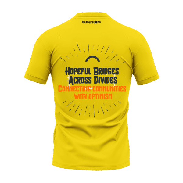 "Hopeful Bridges" Yellow Round Neck T-shirt