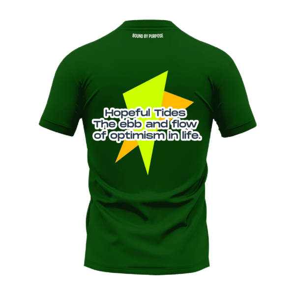 "Hopeful Tides" Green Round Neck T-shirt