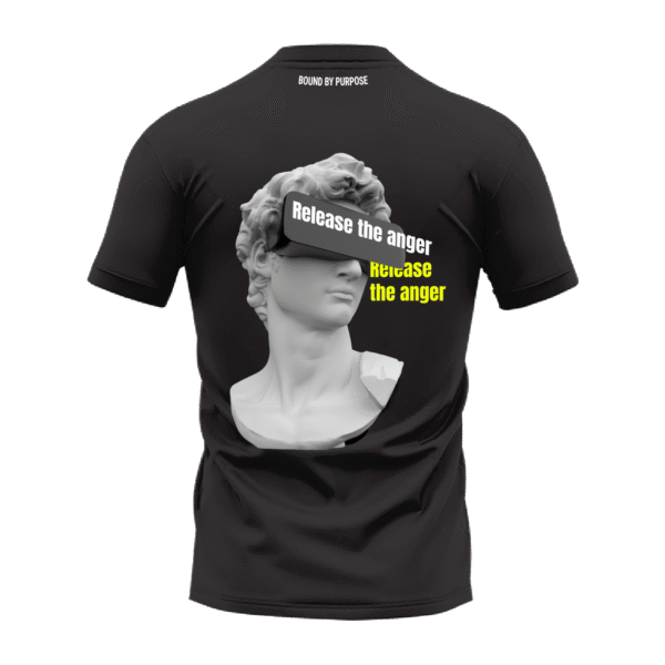 "Release the Anger" Positive Energy Black Round Neck T-shirt