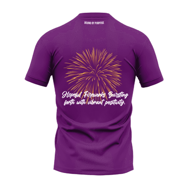 Purple "Hopeful Fireworks" Round Neck T-Shirt
