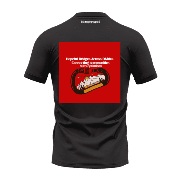 "Hopeful Bridges" Optimism & Unity Black Round Neck T-shirt