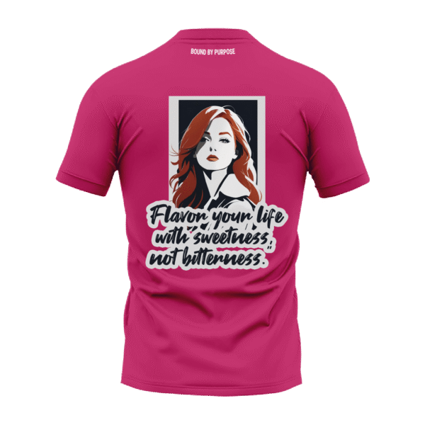 "Flavor Your Life" Pink Round Neck T-Shirt
