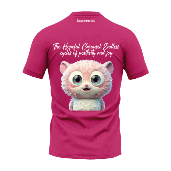 The Hopeful Carousel Pink Round Neck T-Shirt – Positive Vibes Graphic Tee