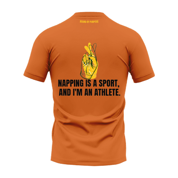 Orange "Napping is a Sport" Round Neck T-Shirt for Men & Women