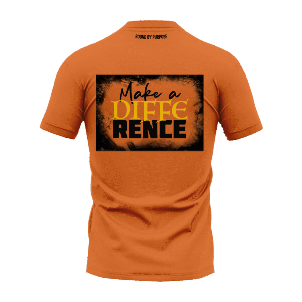Orange Round Neck "Make DIFFE RENCE" Graphic T-Shirt