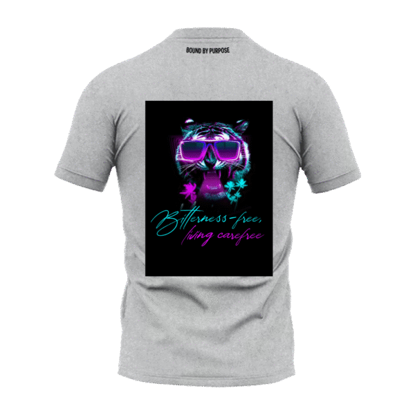 Bitterness-Free, Living Carefree Bold Graphic T-Shirt (Gray)