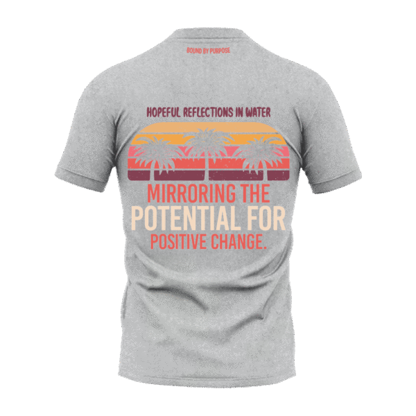 Hopeful Reflections Bold Graphic Gray Round Neck T-Shirt