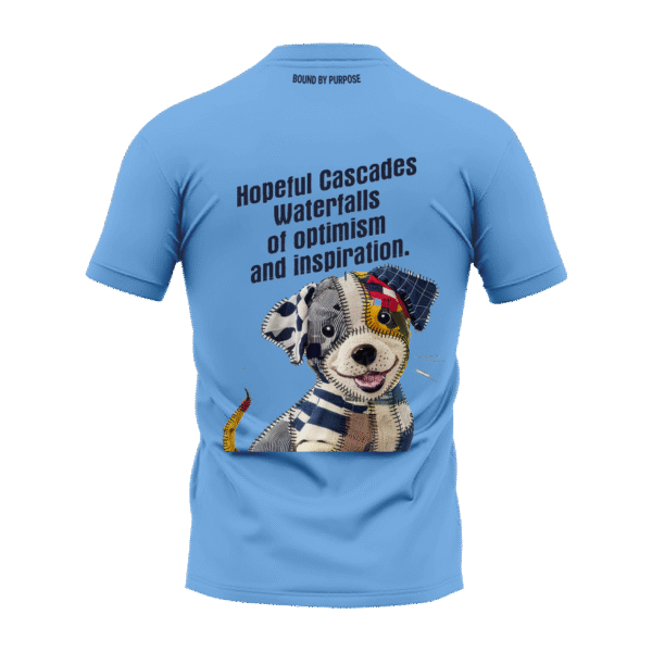 Hopeful Cascades Waterfalls of Optimism & Inspiration - Blue Round Neck T-shirt