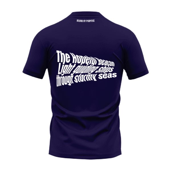 Blue Round Neck T-shirt – "The Hopeful Beacon Light"