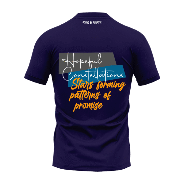 Hopeful Constellations Bold Graphic Blue Round Neck T-Shirt