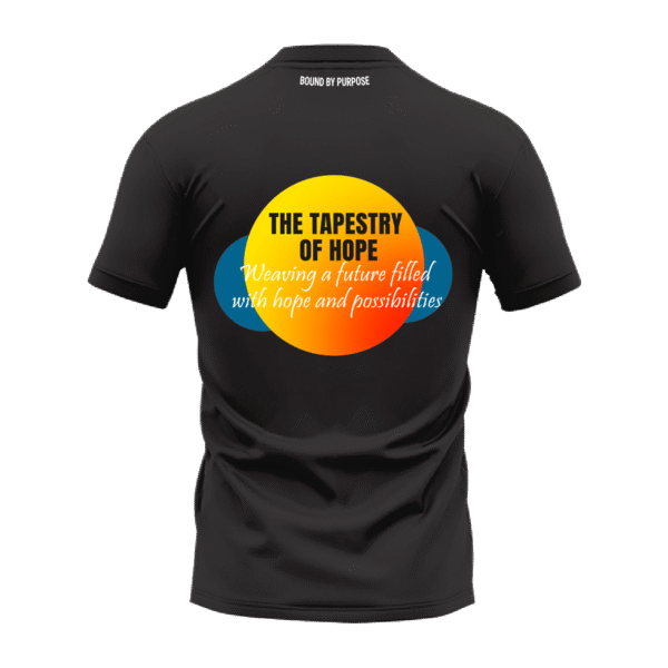 "Tapestry of Hope" Inspirational Black Round Neck T-shirt