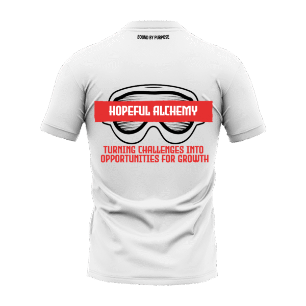 Hopeful Alchemy Inspirational White T-Shirt – Turning Challenges into Opportunities for Growth