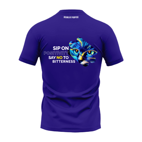 "Sip on Positivity" Inspirational Blue Round Neck T-shirt