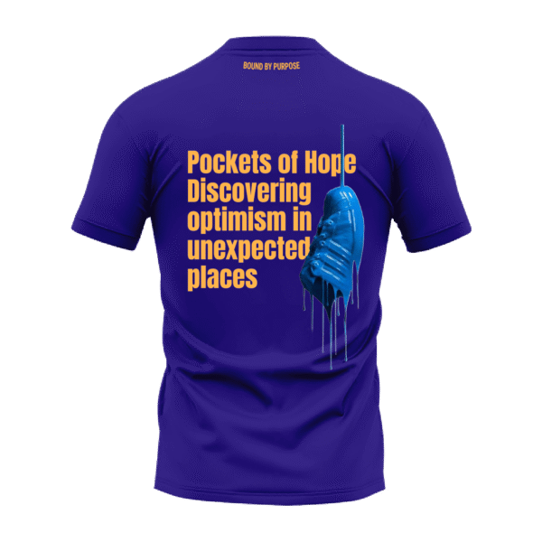 "Pockets of Hope" Inspirational Blue Round Neck T-shirt
