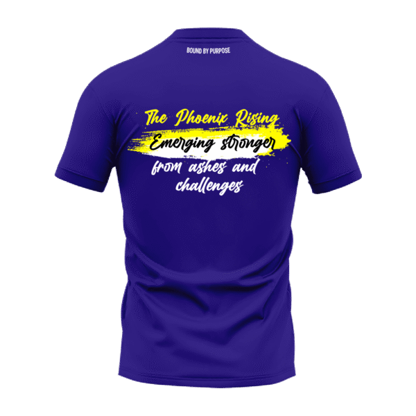 "Phoenix Rising" Inspirational Blue Round Neck T-shirt