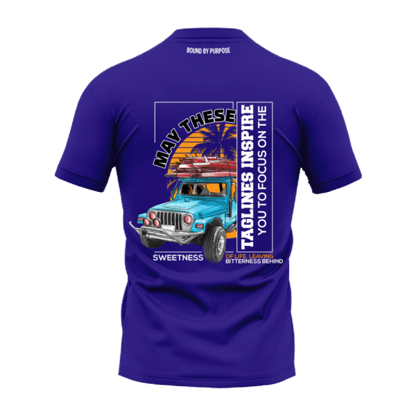 "Sweetness of Life" Inspirational Blue Round Neck T-shirt