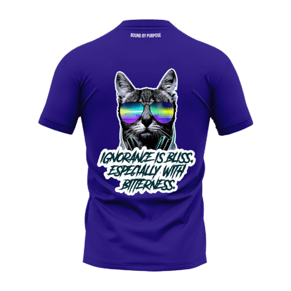 "Ignorance is Bliss" Blue Round Neck T-shirt