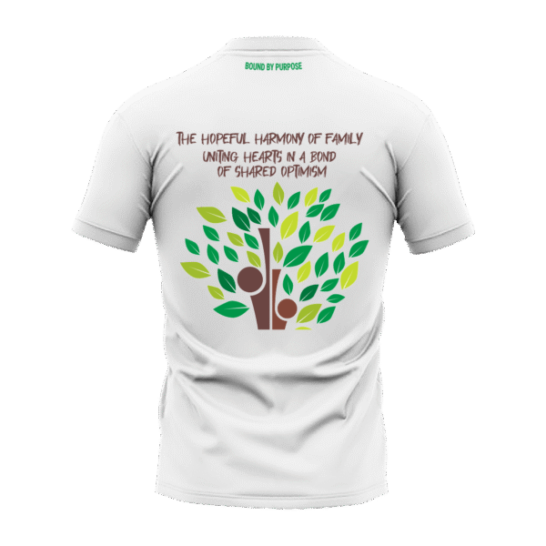 "Hopeful Harmony" White Round Neck T-shirt