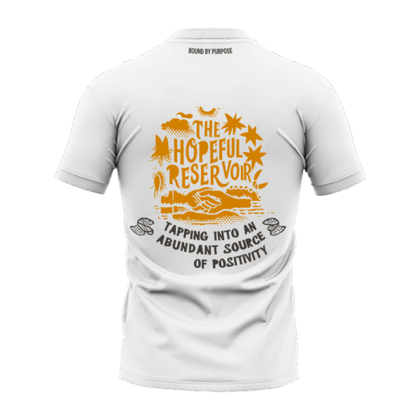 "Hopeful Reservoir" White Round Neck T-shirt