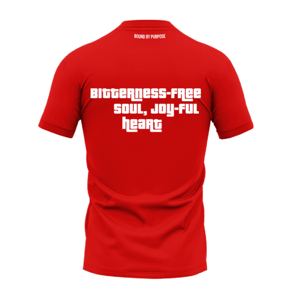 "Bitterness-Free Soul" Red Round Neck T-shirt