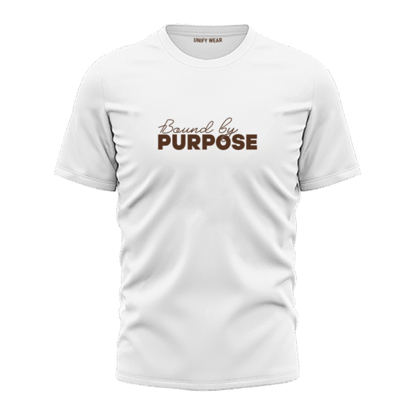 White "AIM FOR THE STARS" Bold Print Round Neck T-shirt for Men and Women