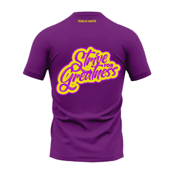 Purple "Strive for Greatness" Bold Print Round Neck T-Shirt