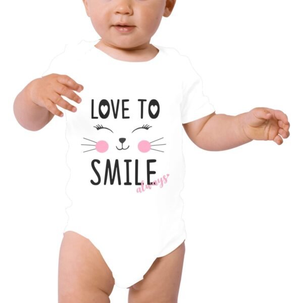 Baby Powder Organic Short Sleeve One Piece Model T28（One Side Printing）