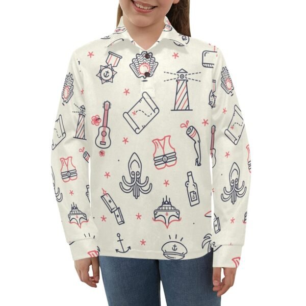Big Girls' Long Sleeve Polo Shirt T73