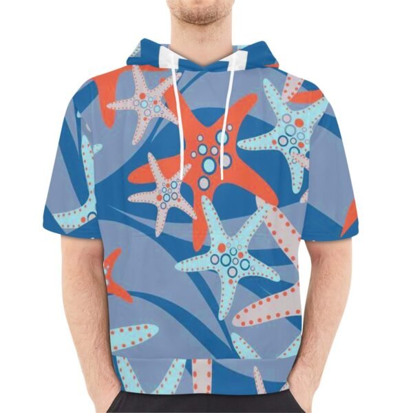 Men's Short Sleeve Fleece Hoodie (H54)