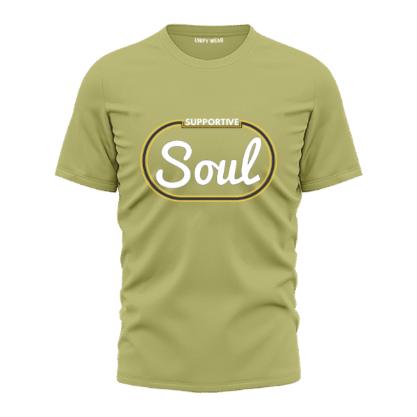 Pale Green Round-Neck T-Shirt - "Supportive Soul