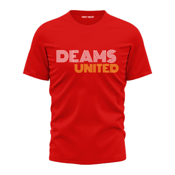 Red Round-Neck T-Shirt - "DREAMS UNITED"