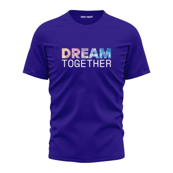 Blue Round-Neck T-Shirt - "DREAM TOGETHER"