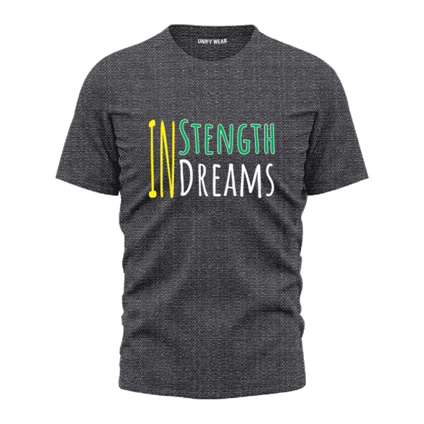 Black Round-Neck T-Shirt - "STRENGTH IN DREAMS"