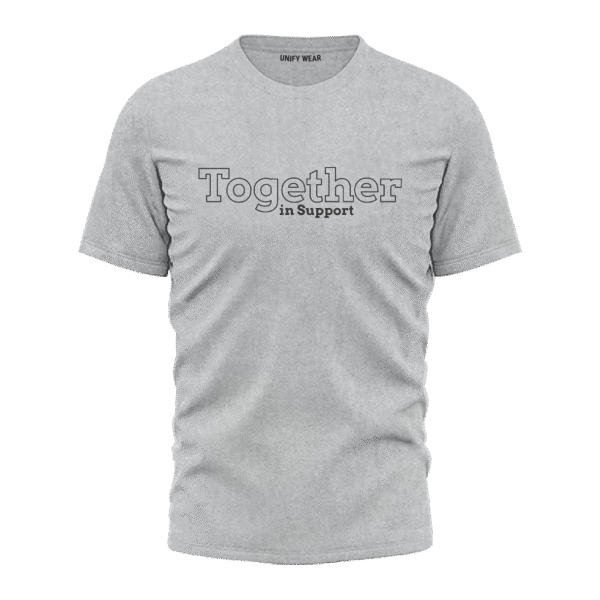 Off-White Round Neck T-Shirt - "Together in Support" Bold Text