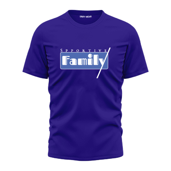 Purple Round Neck T-Shirt - "Supportive Family" Bold Text