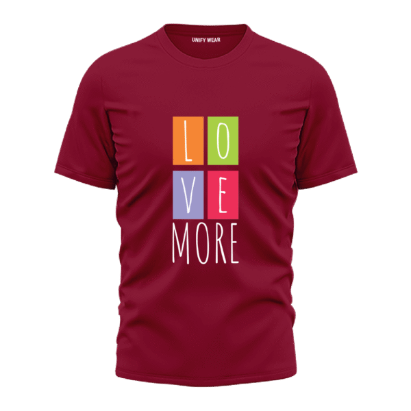 Brown Round Neck T-Shirt - "Love More" Bold Text