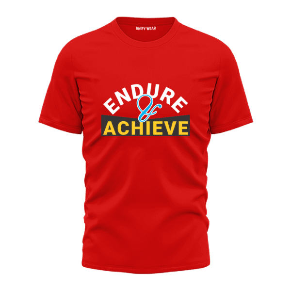 "Enquire & Achieve" Red Round-Neck T-Shirt Unisex