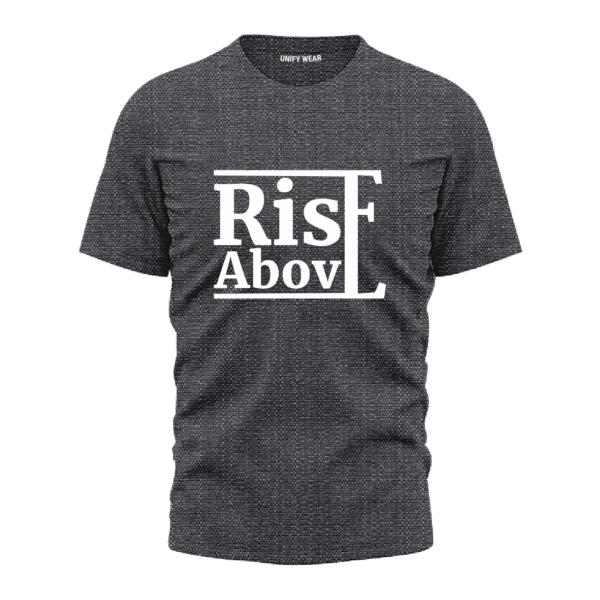 Unisex "Rise Above" Black Round-Neck T-Shirt