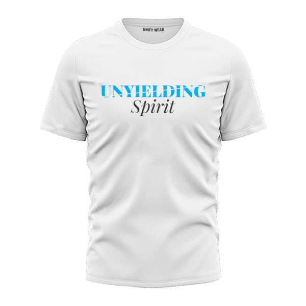 Unyielding Spirit White Round Neck T-Shirt for Men/Women