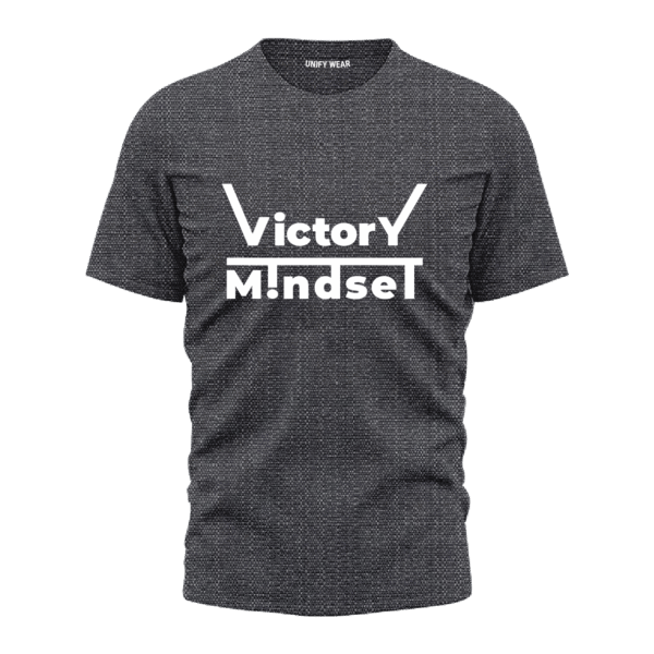 Black Round Neck T-Shirt - "Victory Mindset" Bold Text
