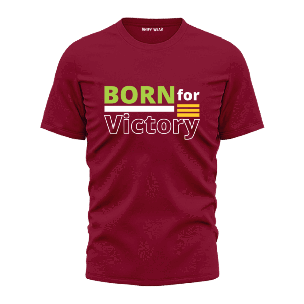 Born For Victory Bold Red Round Neck T-shirt