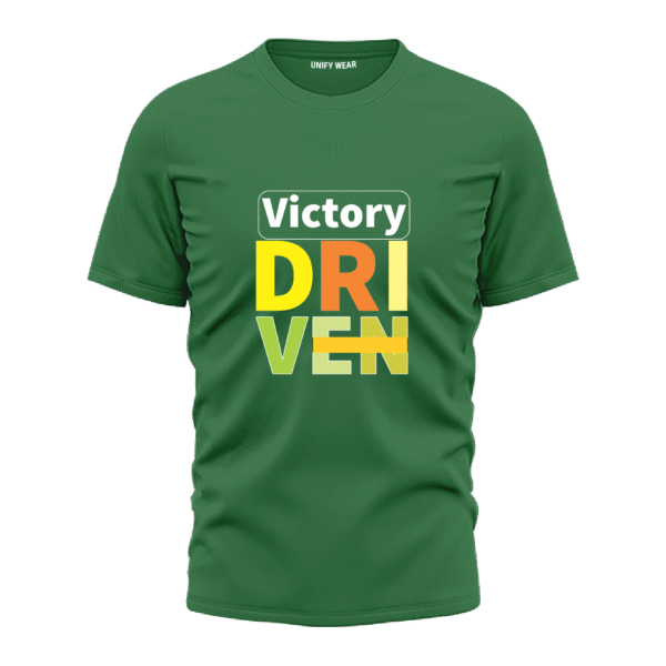 Victory Driven Bold Green Round Neck T-shirt